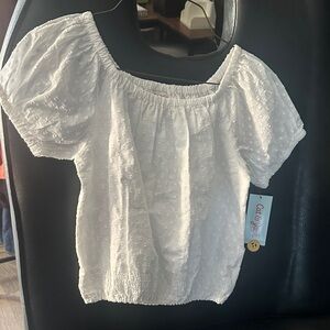 Express White Textured Blouse